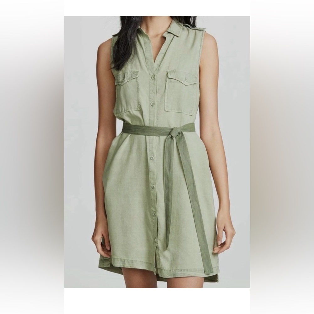 Bella Dahl Green Sleeveless Utility Dress in size Small.